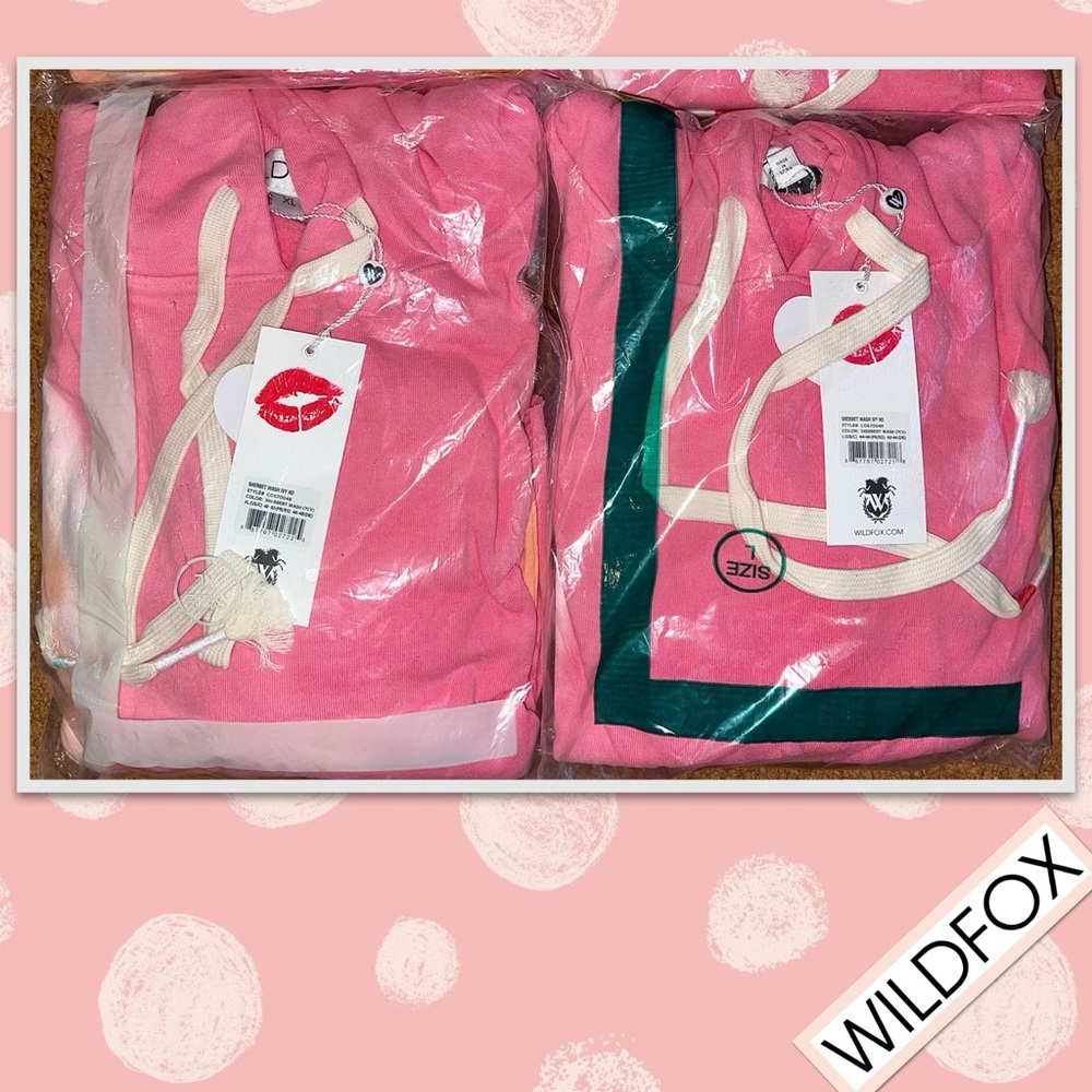 WILDFOX Ivy Sherbet Wash Tie Dye Crop Cotton Hoodie in Sherbet Wash (Peach Pink) - Picture 11 of 11